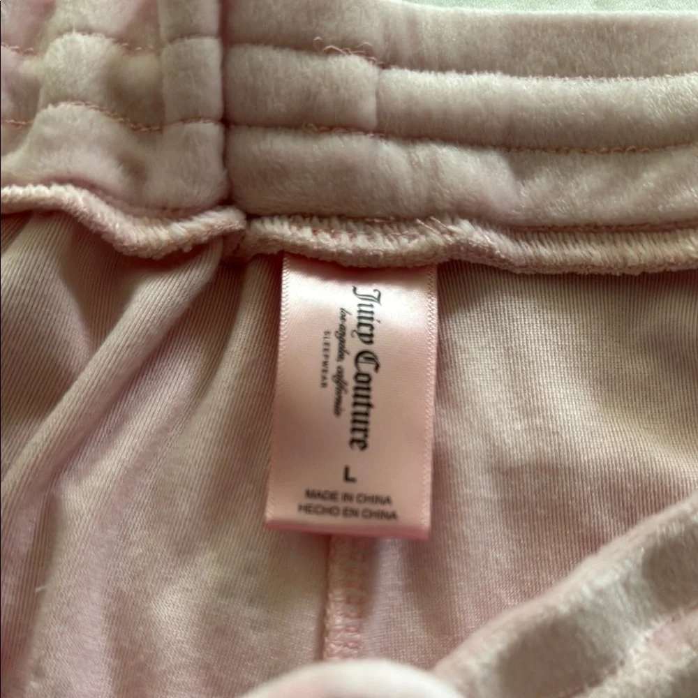 Pink Velour Drawstring Shorts - Picture 3 of 5